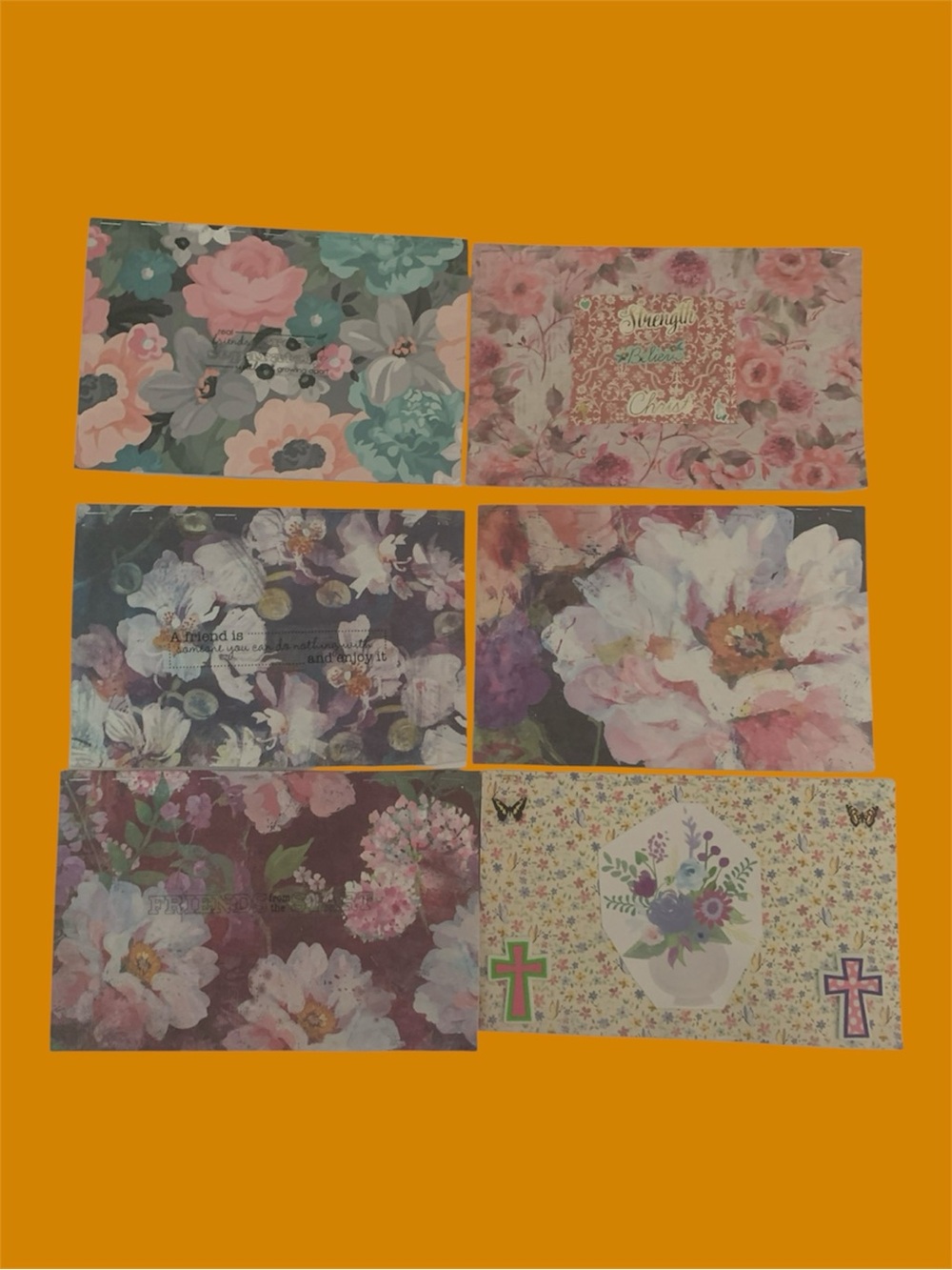 Handmade Floral Journal Pack • Faith & Friendship Gift Notebook Set 6 Packs